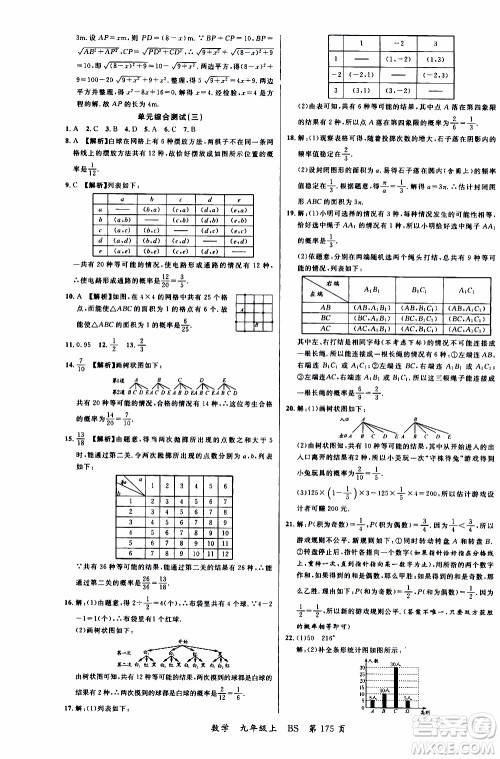 2019品至教育一线课堂数学九年级上册人教版RJ参考答案