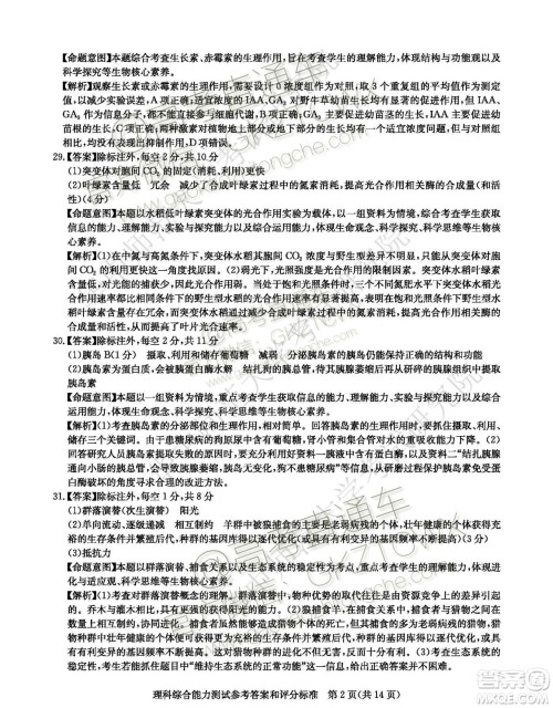 华大新高考联盟2020届高三11月教学质量测评理科综合试题及答案