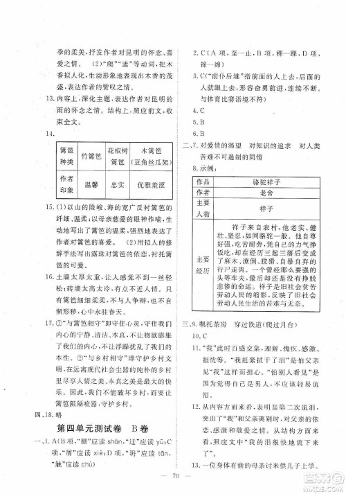 芝麻开花2019能力形成同步测试卷八年级语文上册人教版答案
