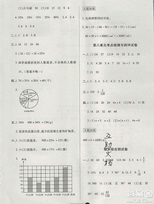 电子科技大学出版社2019秋金卷1号六年级数学上册人教版答案