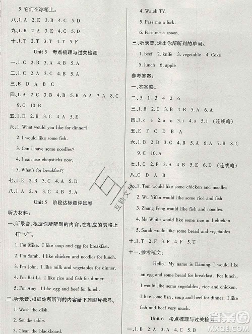 电子科技大学出版社2019秋金卷1号四年级英语上册人教版答案 电子科技大学出版社2019秋金卷1号四年级英语上册人教版答案