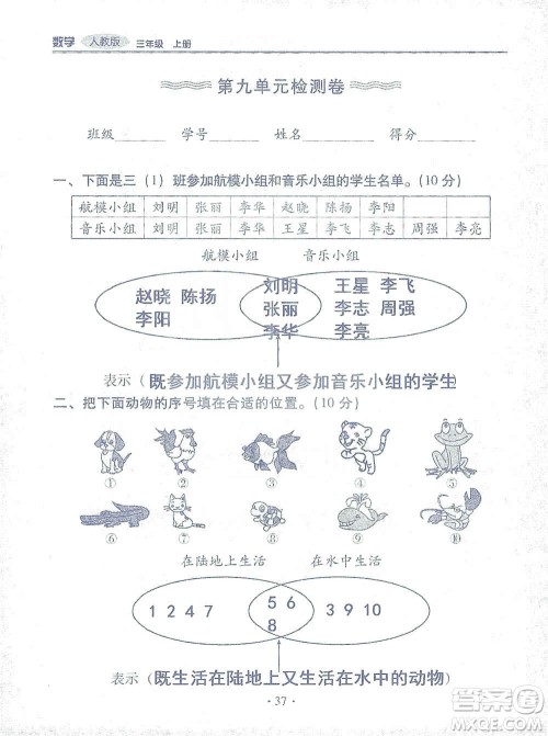 2019云南重点小学核心试卷三年级上册数学人教版答案