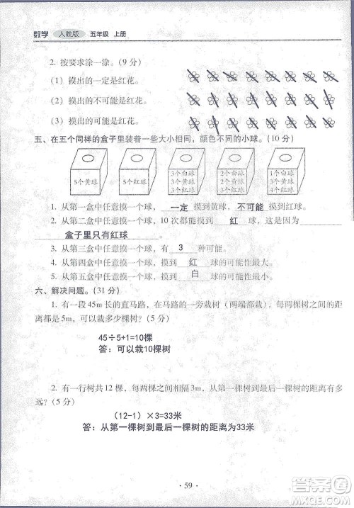 2019云南重点小学核心试卷五年级上册数学人教版答案 2019云南重点小学核心试卷五年级上册数学人教版答案
