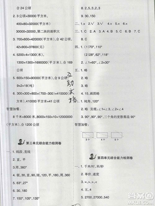 新疆文化出版社2019秋新版A+金题小学四年级数学上册人教版答案 新疆文化出版社2019秋新版A+金题小学四年级数学上册人教版答案