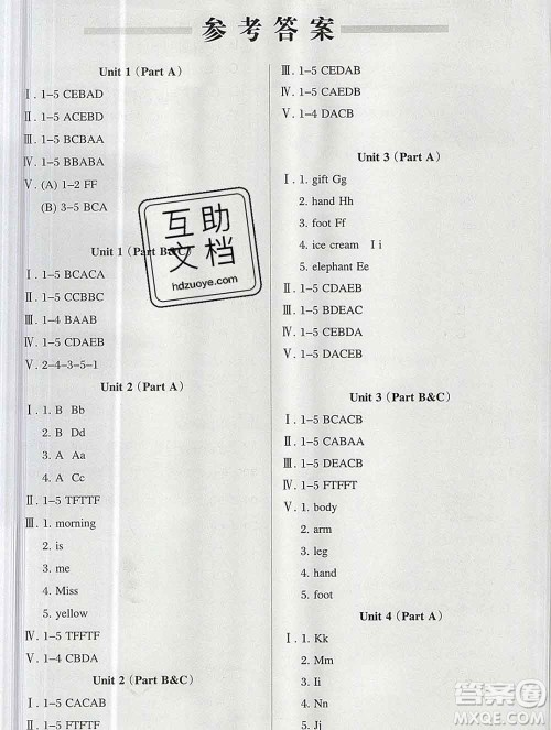 新疆文化出版社2019秋新版A+金题小学三年级英语上册人教版答案