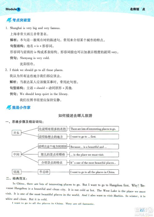 2019典中点名师划重点六年级英语上外研版答案