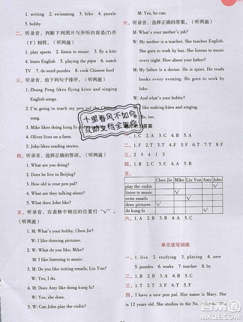 吉林出版集团股份有限公司2019年学霸成长课堂六年级英语人教版答案 吉林出版集团股份有限公司2019年学霸成长课堂六年级英语人教版答案