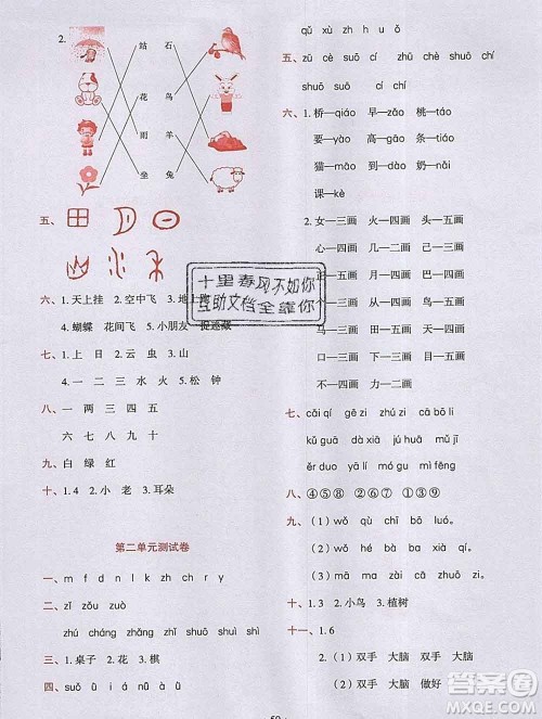 吉林出版集团股份有限公司2019年学霸成长课堂一年级语文人教版答案