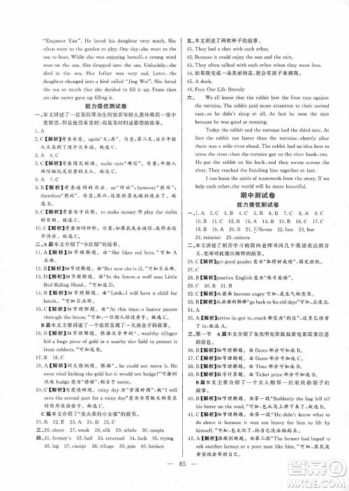 山东文艺出版社2019初中单元提优测试卷八年级英语上册鲁教版答案