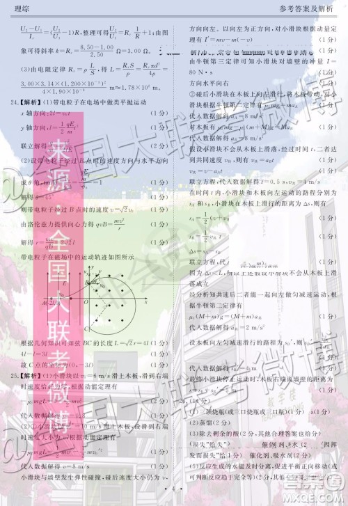 衡水金卷2020届高三期末预热联考理科综合参考答案