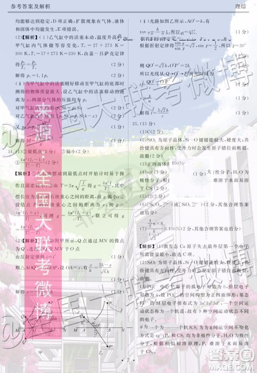 衡水金卷2020届高三期末预热联考理科综合参考答案