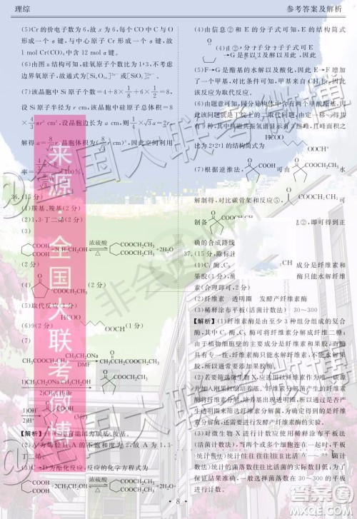 衡水金卷2020届高三期末预热联考理科综合参考答案