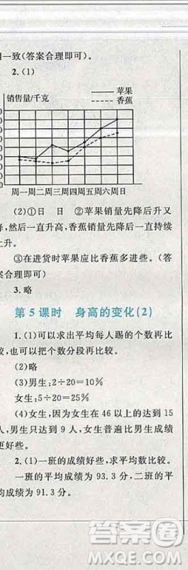 2019年小学同步考优化设计小超人作业本六年级数学上册北师版答案