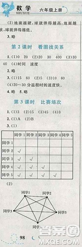 2019年小学同步考优化设计小超人作业本六年级数学上册北师版答案