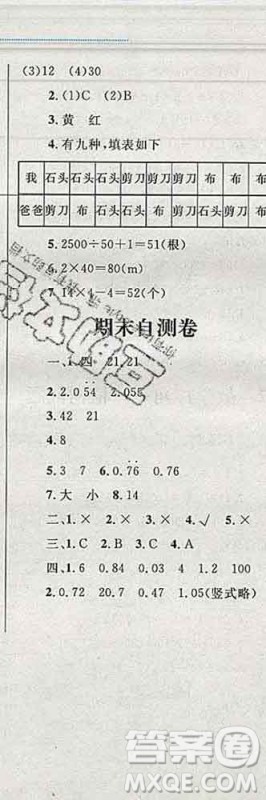 2019年小学同步考优化设计小超人作业本五年级数学上册人教版答案