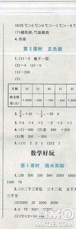 2019年小学同步考优化设计小超人作业本四年级数学上册北师版答案