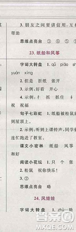 2019年小学同步考优化设计小超人作业本二年级语文上册人教版答案 2019年小学同步考优化设计小超人作业本二年级语文上册人教版答案
