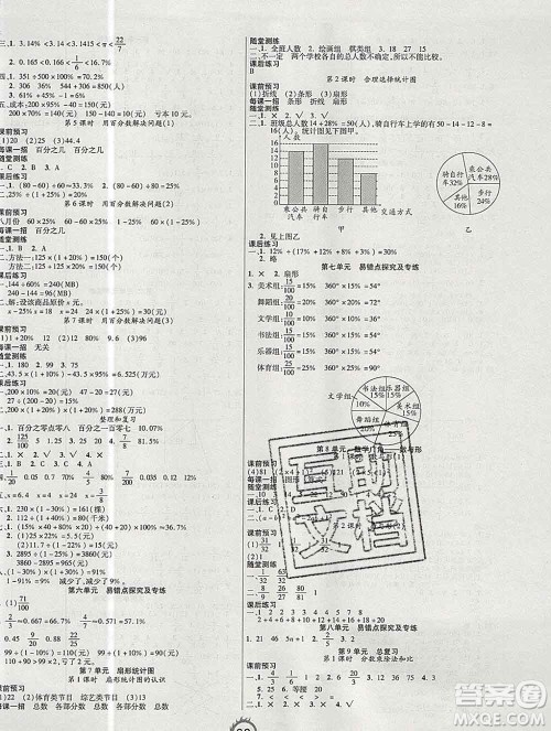 西安出版社2019年三甲文化创新课课练六年级数学上册人教版答案