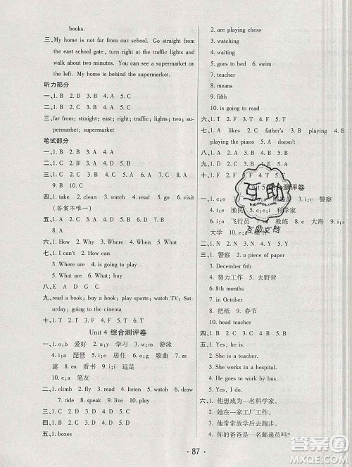 云南教育出版社2019秋新版名校提分一卷通六年级英语上册人教版答案 云南教育出版社2019秋新版名校提分一卷通六年级英语上册人教版答案