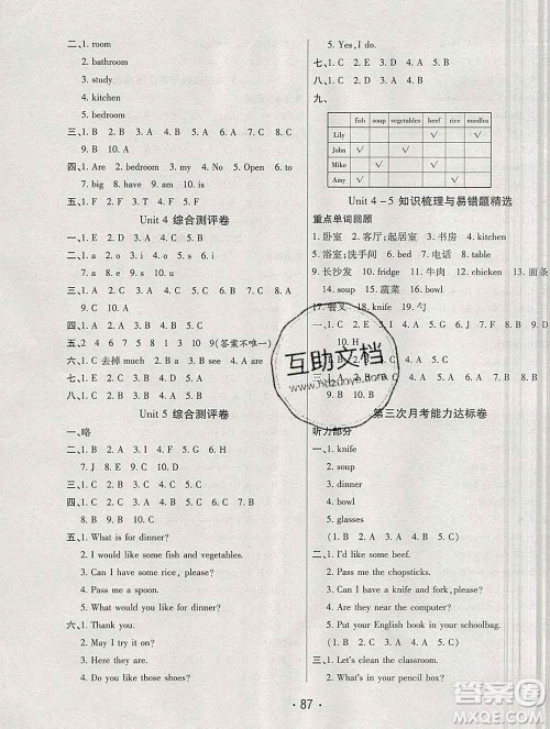 云南教育出版社2019秋新版名校提分一卷通四年级英语上册人教版答案 云南教育出版社2019秋新版名校提分一卷通四年级英语上册人教版答案