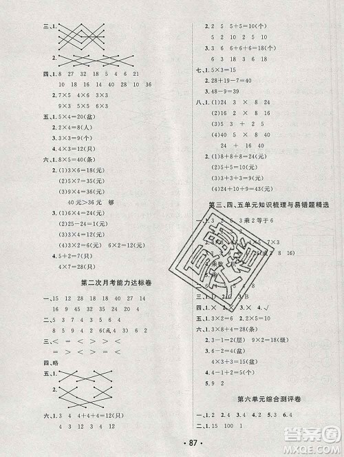 云南教育出版社2019秋新版名校提分一卷通二年级数学上册北师版答案 云南教育出版社2019秋新版名校提分一卷通二年级数学上册北师版答案