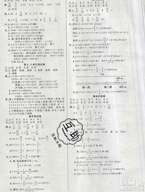 新疆青少年出版社2019秋黄冈金牌之路练闯考六年级数学上册人教版答案 新疆青少年出版社2019秋黄冈金牌之路练闯考六年级数学上册人教版答案