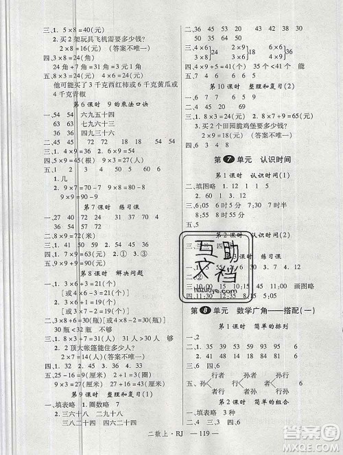 延边大学出版社2019年优翼学练优二年级数学上册人教版答案 延边大学出版社2019年优翼学练优二年级数学上册人教版答案
