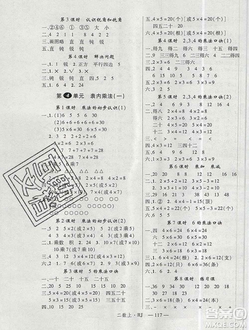 延边大学出版社2019年优翼学练优二年级数学上册人教版答案 延边大学出版社2019年优翼学练优二年级数学上册人教版答案