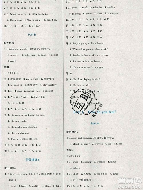 2019年秋新版小学同步测控优化设计六年级英语上册人教增强版陕西专版答案 2019年秋新版小学同步测控优化设计六年级英语上册人教增强版陕西专版答案