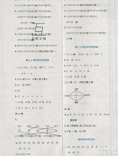 2019年秋新版小学同步测控优化设计二年级数学上册人教增强版陕西专版答案 2019年秋新版小学同步测控优化设计二年级数学上册人教增强版陕西专版答案