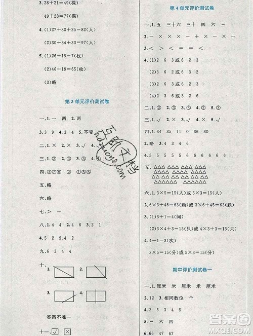 2019年秋新版小学同步测控优化设计二年级数学上册人教增强版陕西专版答案 2019年秋新版小学同步测控优化设计二年级数学上册人教增强版陕西专版答案