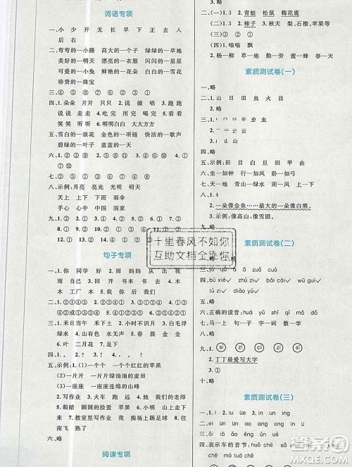 2019年秋新版小学同步测控优化设计一年级语文上册人教增强版答案 2019年秋新版小学同步测控优化设计一年级语文上册人教增强版答案