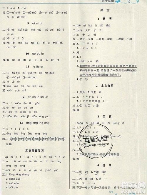 2019年秋新版小学同步测控优化设计一年级语文上册人教版福建专版答案 2019年秋新版小学同步测控优化设计一年级语文上册人教版福建专版答案