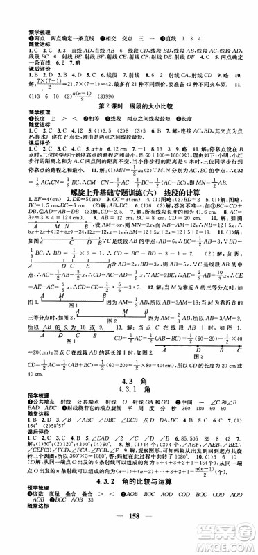 2019年智慧学堂螺旋上升学习法数学七年级上册人教版河北专版参考答案