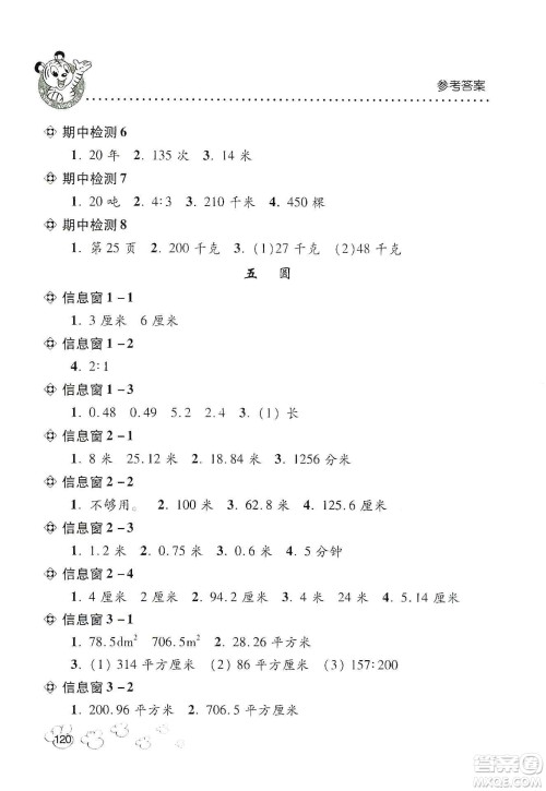 青岛出版社2019应用题天天练六年级上学期青岛版答案