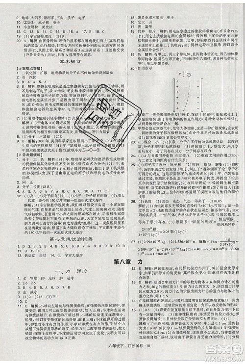 经纶学典2020春学霸题中题八年级下册物理江苏国标版答案