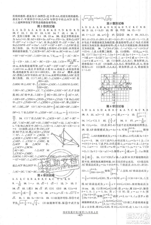 江苏人民出版社2019课时提优计划作业本八年级数学上册国标苏科版答案