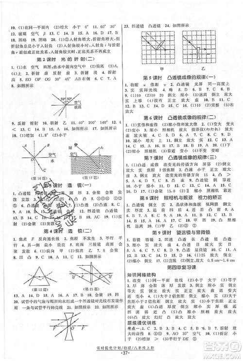 江苏人民出版社2019课时提优计划作业本八年级物理上册国标苏科版答案