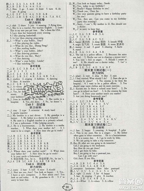 武汉大学出版社2019全能夺冠100分六年级英语上册人教版答案 武汉大学出版社2019全能夺冠100分六年级英语上册人教版答案