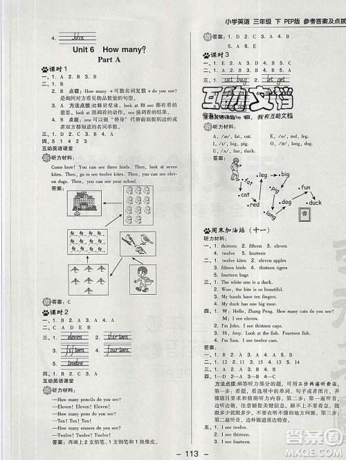 2020综合应用创新题典中点三年级英语下册人教版答案