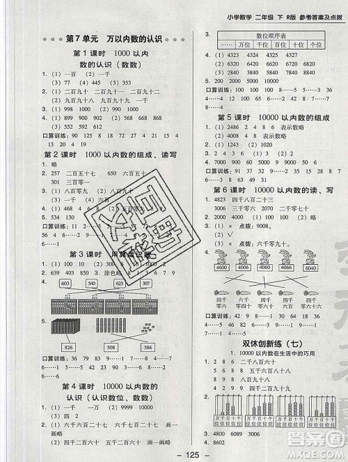 2020综合应用创新题典中点二年级数学下册人教版答案