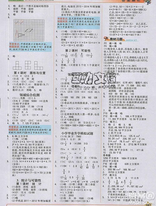 延边大学出版社2020新版世纪金榜金榜大讲堂六年级数学下册苏教版答案