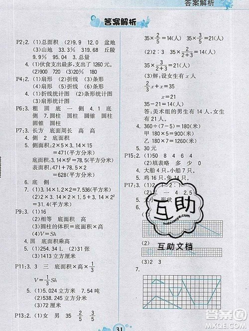 延边大学出版社2020新版世纪金榜金榜大讲堂六年级数学下册苏教版答案