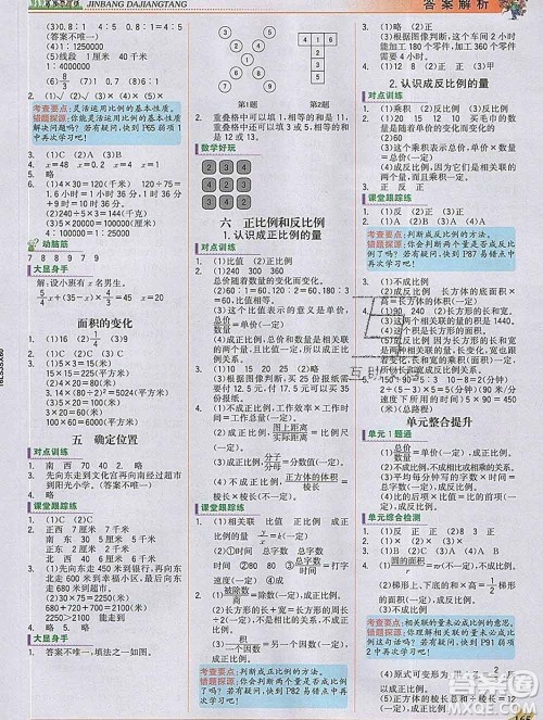 延边大学出版社2020新版世纪金榜金榜大讲堂六年级数学下册苏教版答案