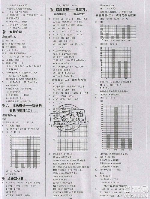 延边大学出版社2020新版世纪金榜金榜小博士三年级数学下册青岛版答案