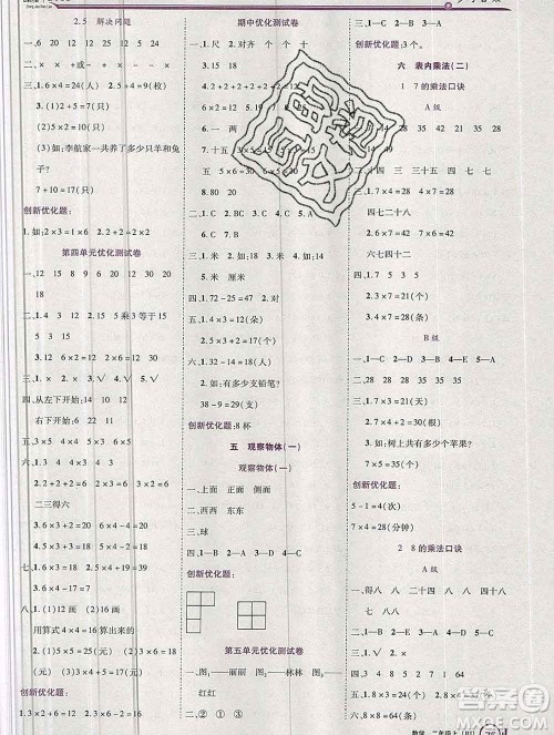 2019秋新版全优训练零失误优化作业本二年级数学上册人教版答案 2019秋新版全优训练零失误优化作业本二年级数学上册人教版答案