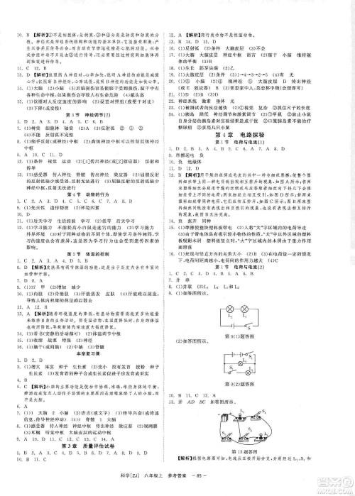 2019年全效提分卷八年级科学上册浙教版答案
