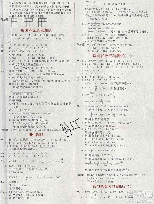 2020年春小儿郎53天天练六年级数学下册北师版参考答案