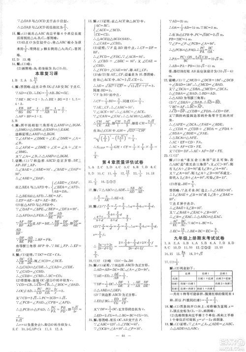 2019年全效提分卷九年级数学上下册浙教版答案 2019年全效提分卷九年级数学上下册浙教版答案