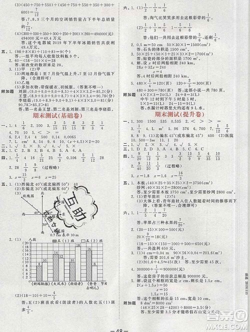 2020年春小儿郎53天天练五年级数学下册北师版参考答案